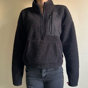 Sherpa half zip-up jacket